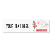 Mom's Diner Retro Waitress Blonde Bumper Stickers