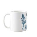 Mom's Diner Retro Waitress Blue mugs