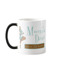 Mom's Diner Retro Waitress Brunette Mugs