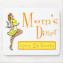 Mom's Diner Retro Waitress Red Head Mousepads