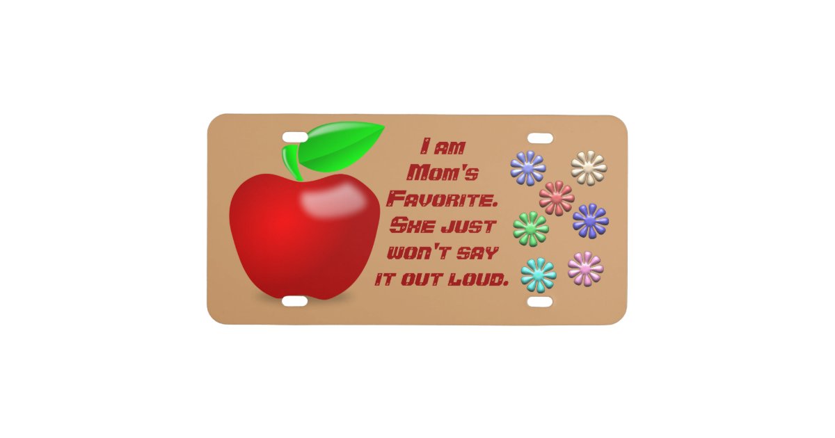 Mom's Favorite License Plate Zazzle