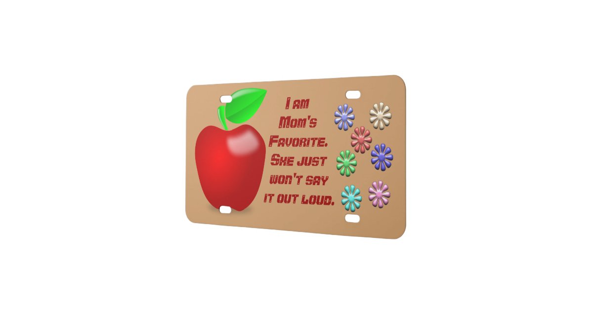 Mom's Favorite License Plate Zazzle