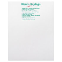 Mom's favorite sayings on gifts for her. custom letterhead
