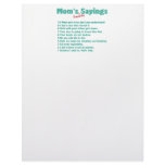 Mom's favorite sayings on gifts for her. custom letterhead