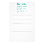 Mom's favorite sayings on gifts for her. customized stationery