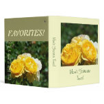 Mom's Favorite Times! binder Yellow Rose Flowers