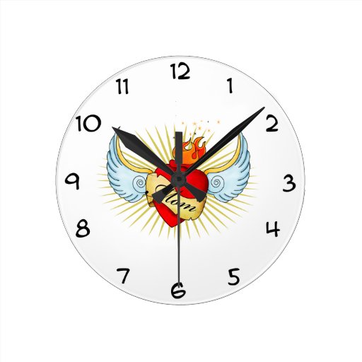 Mom's Heart Round Clocks