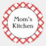 Mom's Kitchen Custom Red Lattice Sticker