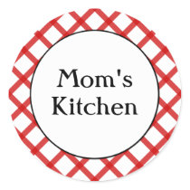 Mom's Kitchen Custom Red Lattice Sticker stickers