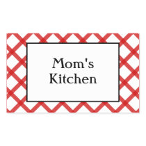 Moms Kitchen Custom Saying Red Checks Sticker stickers