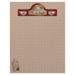 Mom's Kitchen Recipe Pages (Un-Lined) Letterhead Template