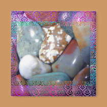 Mom's Polished Rocks Triple Framed magnets by Perlyyyy Mom's Polished Rocks Triple Framed magnets