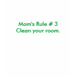 Mom's Rule # 3   Clean your room.