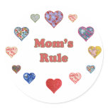Mom's Rule Classic Round Sticker