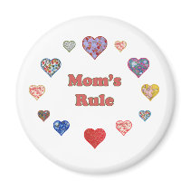 Mom's Rule Refrigerator Magnet