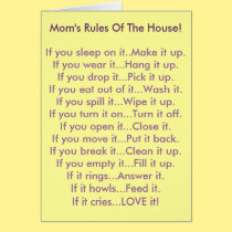 Mom's Rules Of The House cards