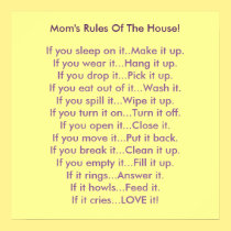 Mom's Rules Of The House posters by LuraDee Mom's Rules Of The House posters