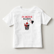toddler, jersey, t-shirt, birthday, mom, cupcake, heart, red, black, baby-shower, Shirt with custom graphic design