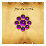 MON amethyst purpleparchment Personalized Invites