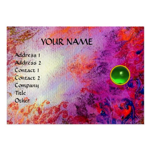 MON EMERALD AGATA ,bright  violet green pearl Business Card Template (front side)