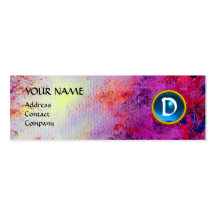 MON MONOGRAM bright fuchsia purple blue Business Card Templates