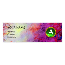 MON MONOGRAM bright fuchsia purple green Business Card