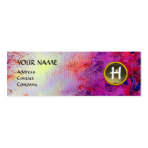 MON MONOGRAM bright fuchsia purple grey Business Cards
