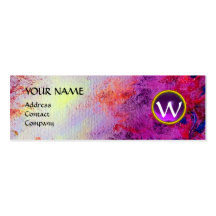 MON MONOGRAM bright fuchsia purple pink violet Business Card Templates