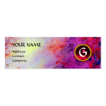 MON MONOGRAM bright fuchsia purple red burgundy Business Card