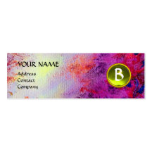 MON MONOGRAM bright fuchsia purple yellow Business Card