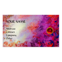 MON RUBY, AGATA , bright red violet grey pearl Business Card Template