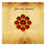 MON ruby red parchment Custom Invites