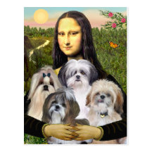 MONA - 4 Shih Tzus Post Card