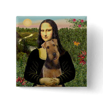 Mona Lisa - Airedale Terrier (#1) Pinback Buttons