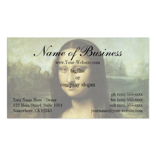 Mona Lisa (aka La Gioconda) by Leonardo da Vinci Business Card Template (front side)