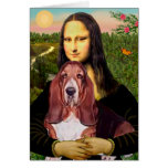 Mona Lisa - Basset Hound #1 Greeting Card