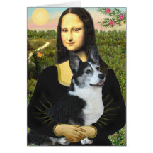 Mona Lisa - Bi Black Welsh Corgi Card