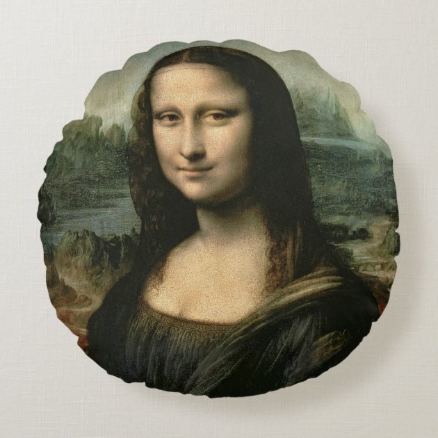 Mona Lisa, c.1503-6 2 Round Pillow