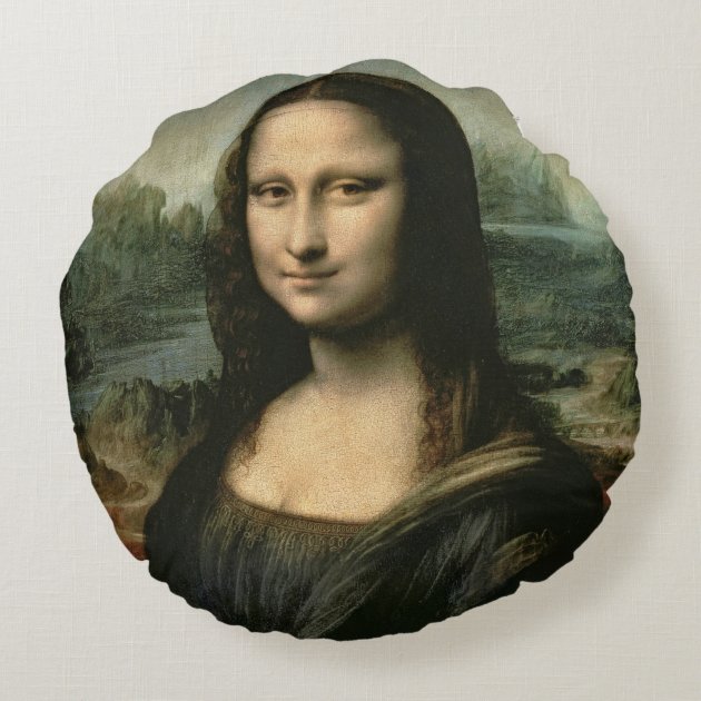 Mona Lisa, c.1503-6 2 Round Pillow