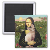 Mona Lisa - Cream Sphynx cat 2 Inch Square Magnet