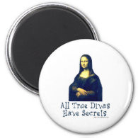 Mona Lisa Diva Secrets 2 Inch Round Magnet