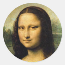 mona lisa etiquetas redondas
