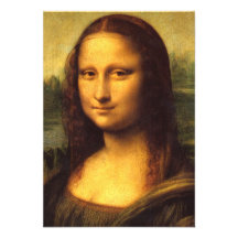 Mona Lisa Head Detail - Leonardo Da Vinci Custom Invites