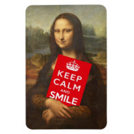 Mona Lisa Keep Calm And Smile Rectangular Photo Magnet