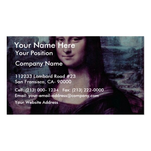 Mona Lisa (La Giaconda)  By Leonardo Da Vinci (Bes Business Cards (front side)
