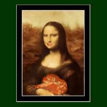 Mona Lisa Likes Valentine's Candy postcards