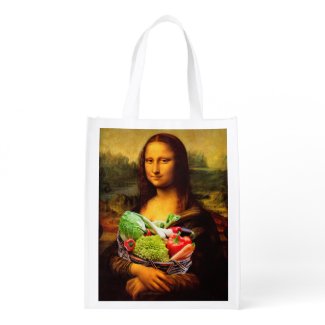 Mona Lisa Loves Vegetables Grocery Bags