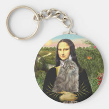 Mona Lisa - Norweigan Forest Cat Keychains