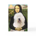 Mona Lisa - Old English 3 Greeting Card