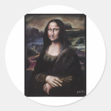 Mona Lisa Pegatina Redonda